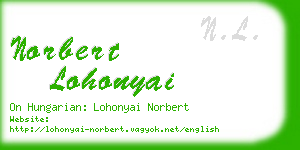 norbert lohonyai business card